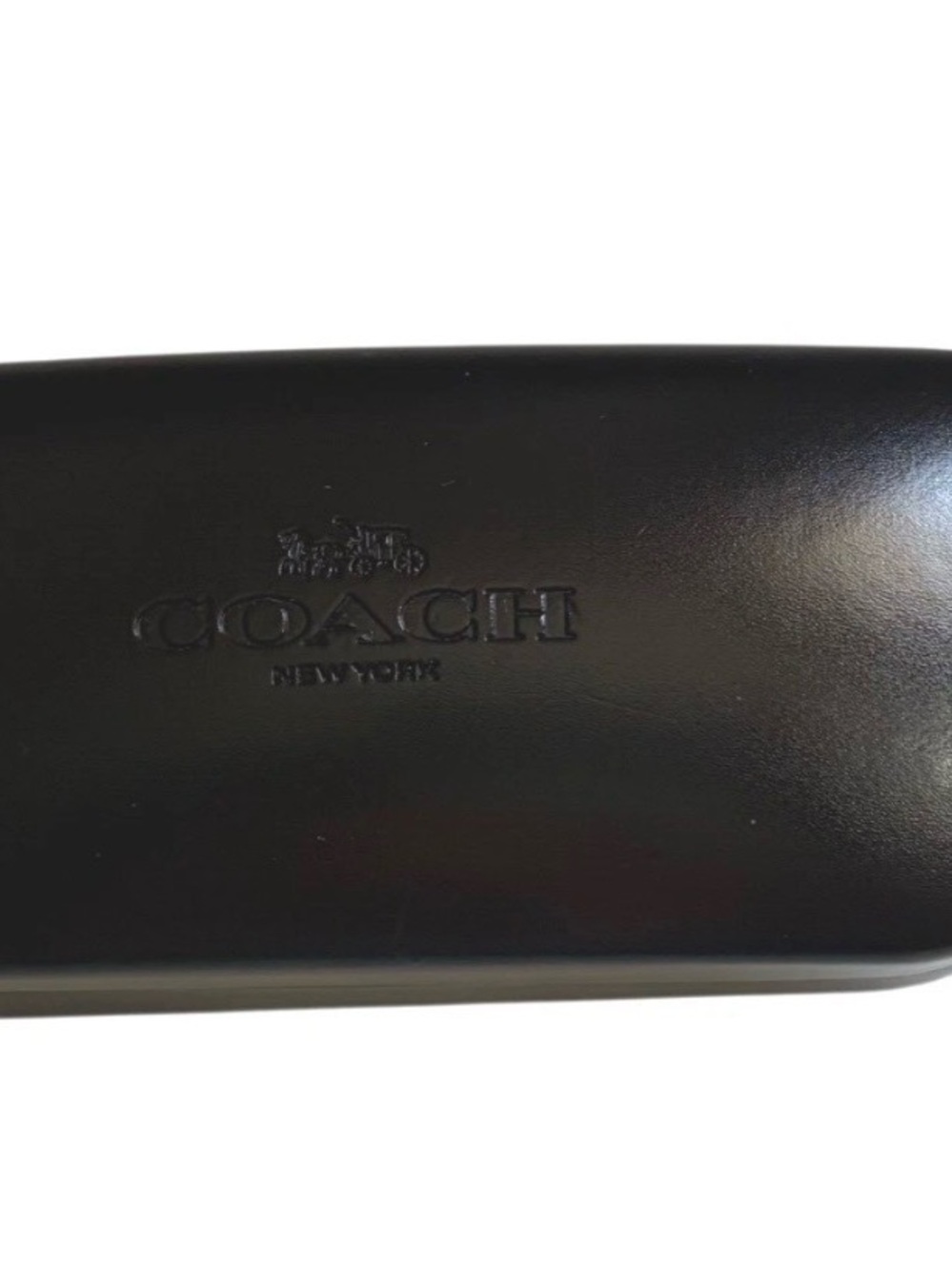 Coach Black Leather Glasses Case with Embossed Logo